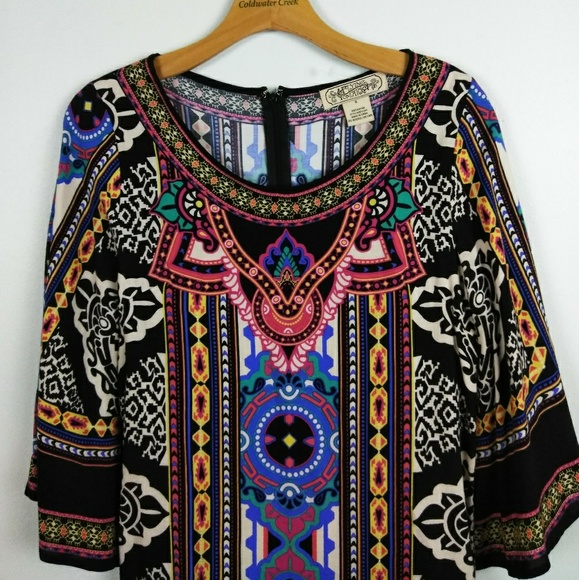 Flying Tomato Tribal Boho bell sleeve Tunic Dress - Picture 4 of 5